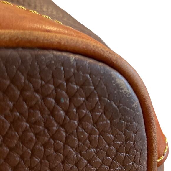 Dooney Bourke Charleston Two Tone Tan Brown Pebble Leather Tote Shoulder Bag - Picture 8 of 16